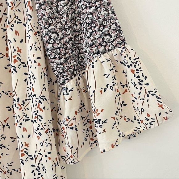 NWT Suzanne Betro Weekend Babydoll Floral Ruffle Peplum Blouse Tunic Small (ff) - Picture 6 of 14